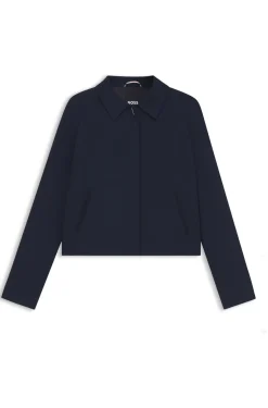 Blazer aus Krepp mit verdecktem Verschluss