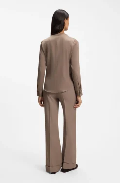 Bluse aus Stretch-Seide mit gerafften Details