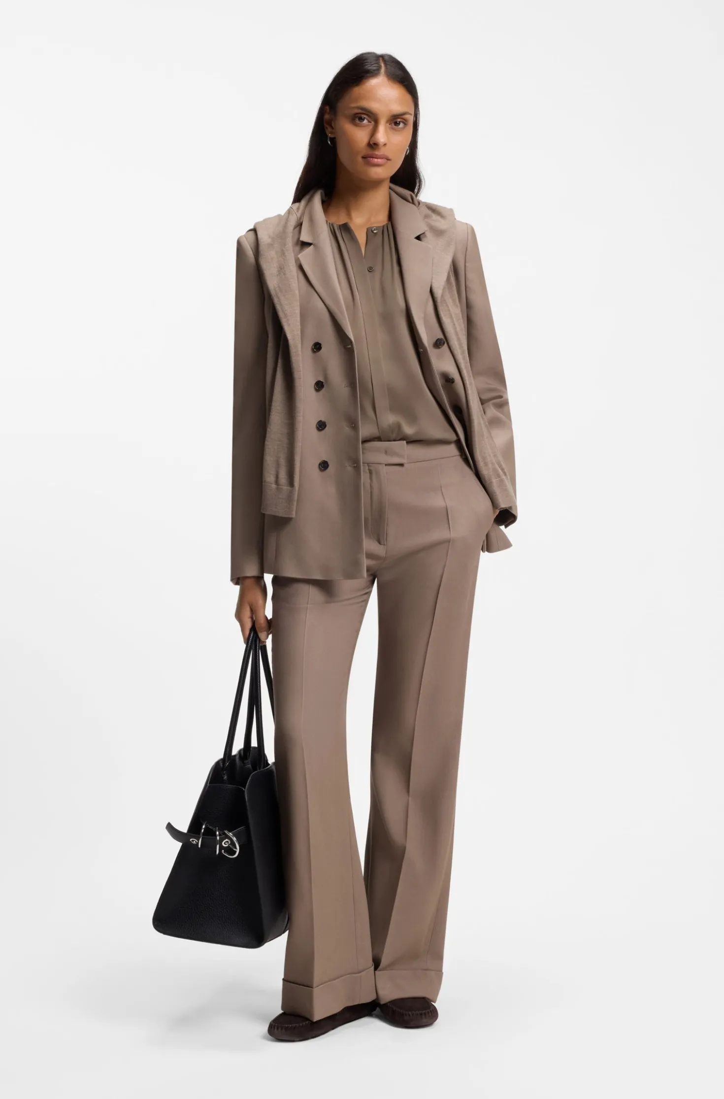 Bluse aus Stretch-Seide mit gerafften Details