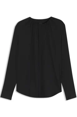Bluse aus Stretch-Seide mit gerafften Details