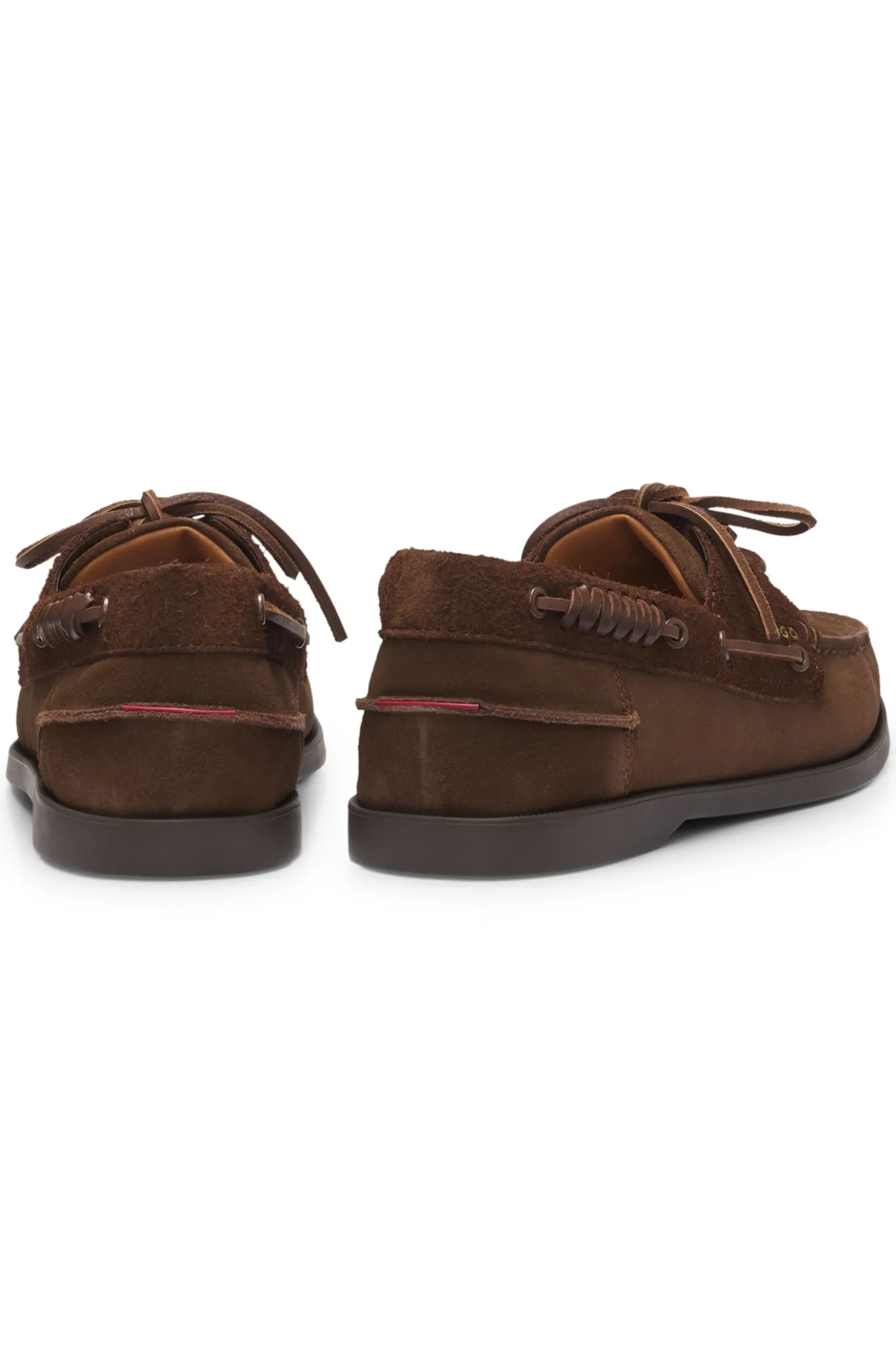 Bootsschuhe aus Veloursleder-Mix