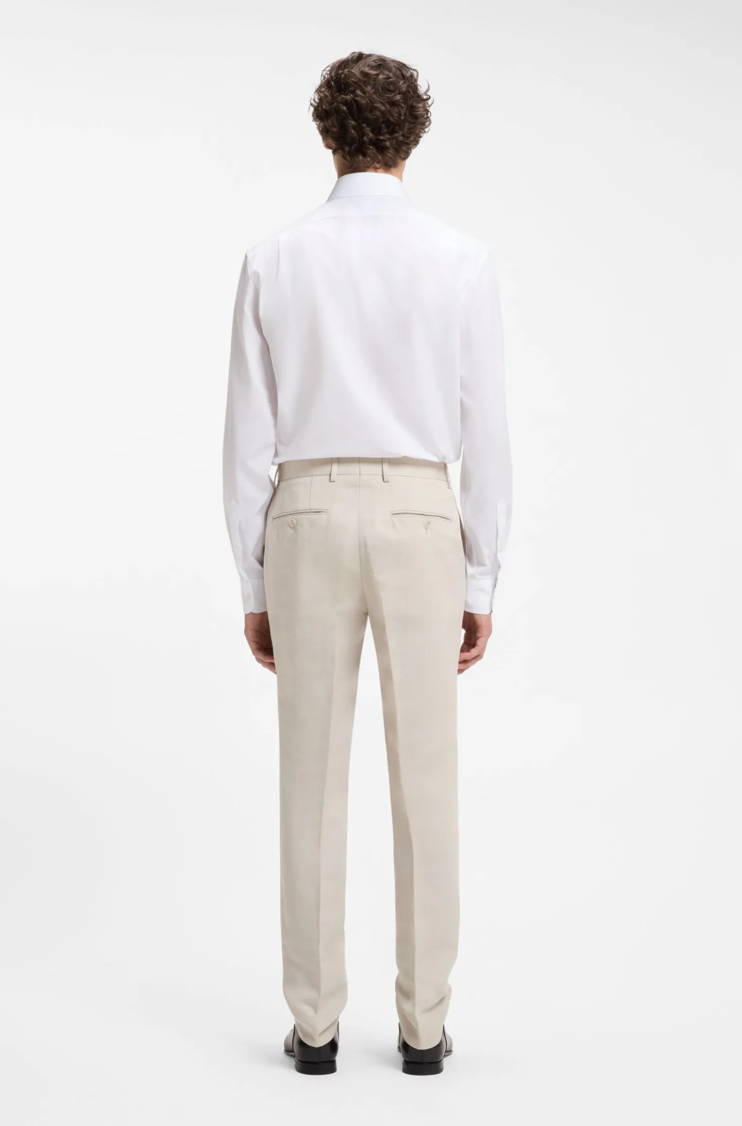 BOSS BY BECKHAM Fein gemusterte Slim-Fit Hose