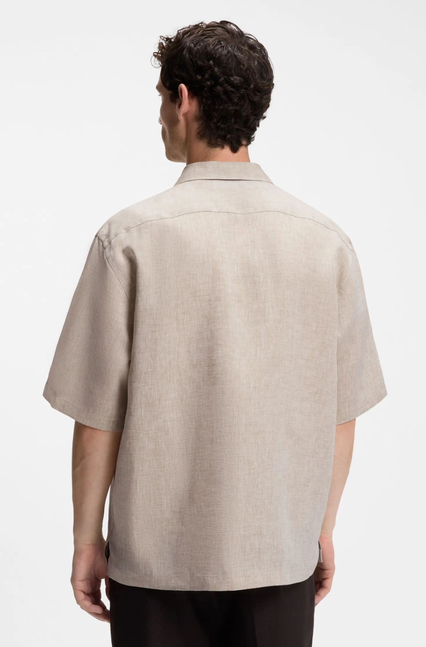BOSS BY BECKHAM Relaxed-Fit Hemd aus Leinen