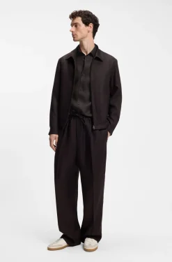 BOSS BY BECKHAM Relaxed-Fit Hemd aus Leinen