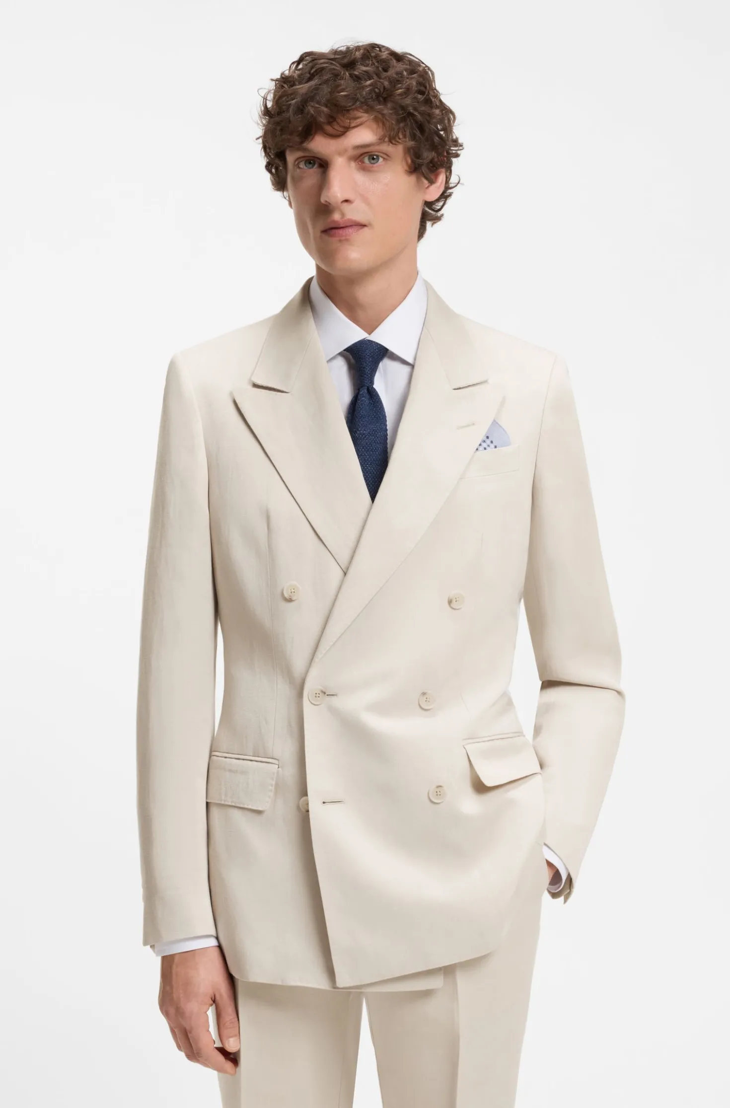 BOSS BY BECKHAM Slim-Fit Sakko mit Mikromuster