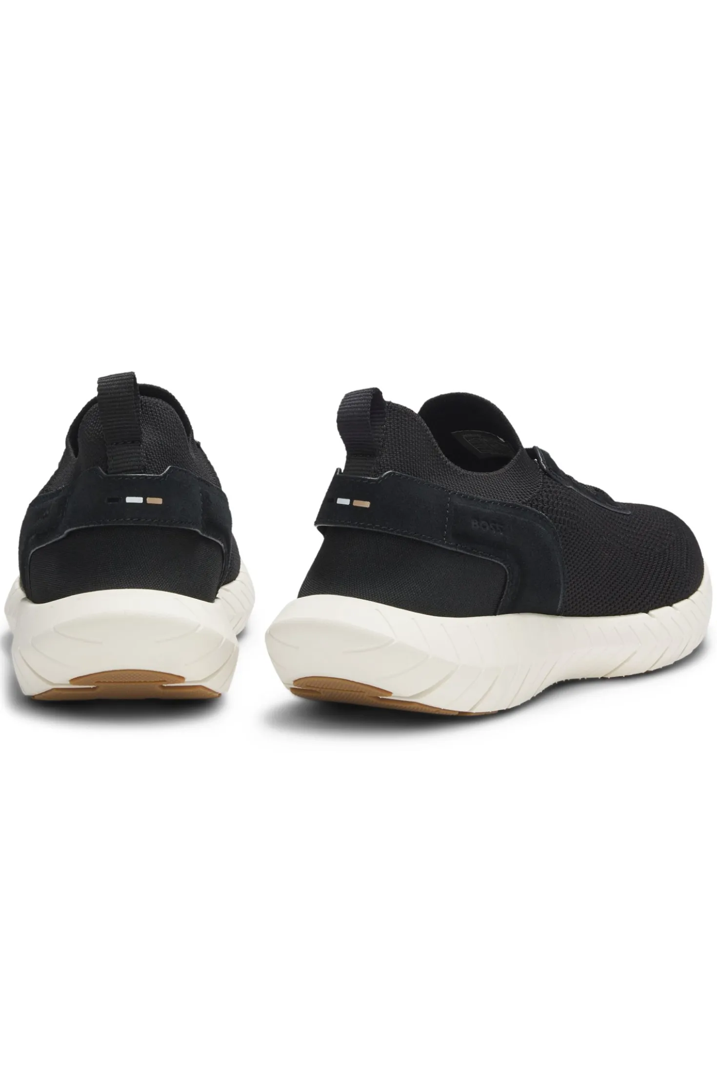 BOSS-MOTION Sneakers aus Strick mit Leder-Details