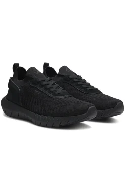 BOSS-MOTION Sneakers aus Strick mit Leder-Details