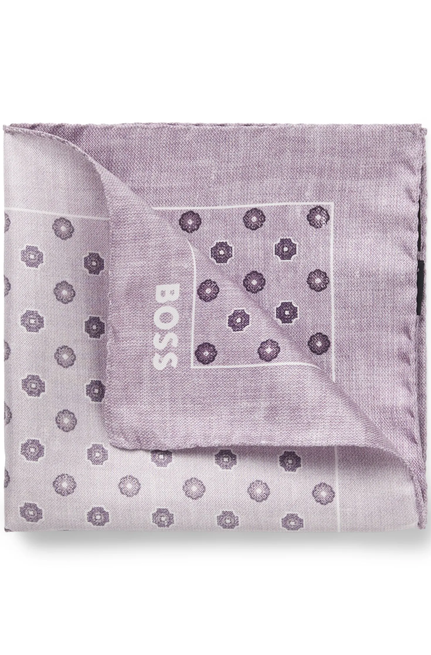 BOSS ONE Einstecktuch aus Seide mit Digitaldruck und Logo
