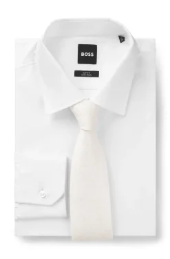 BOSS ONE Krawatte aus Leinen-Seiden-Mix mit Jacquard-Struktur