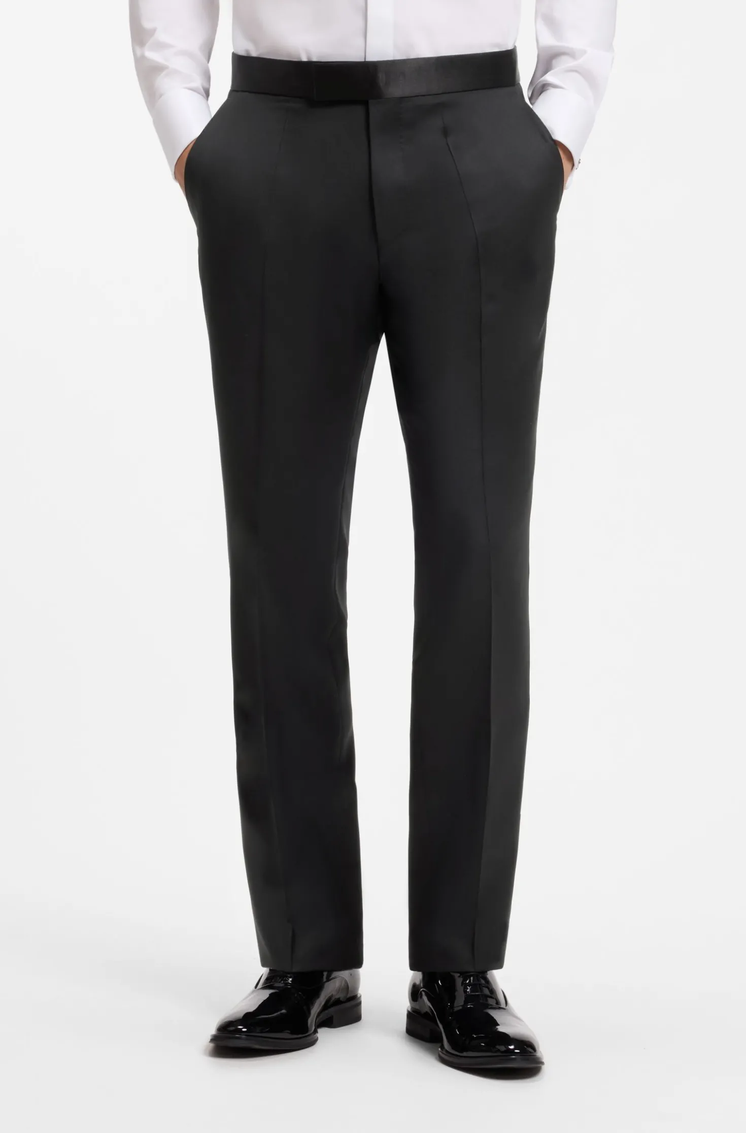BOSS ONE Regular-Fit Smoking-Hose aus Schurwoll-Serge