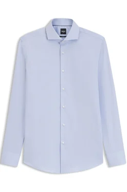 BOSS ONE Slim-Fit Hemd aus knitterfreier Oxford-Baumwolle