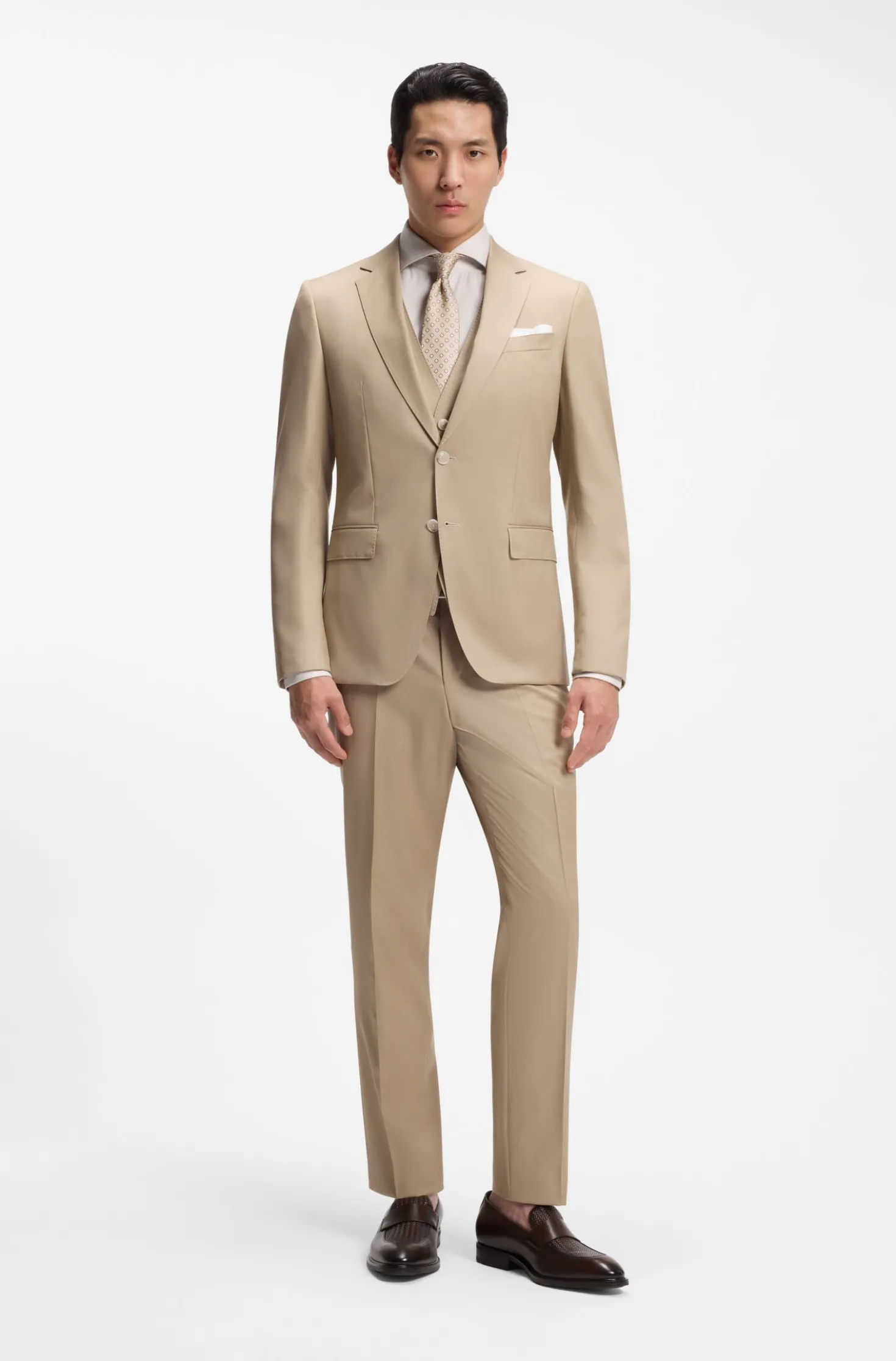 BOSS ONE Slim-Fit Hemd aus strukturiertem Baumwoll-Mix
