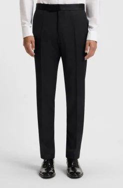 BOSS ONE Slim-Fit Smoking-Hose aus Schurwoll-Serge