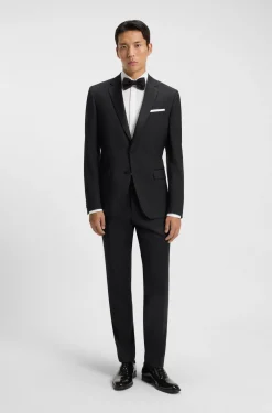 BOSS ONE Slim-Fit Smoking-Hose aus Schurwoll-Serge