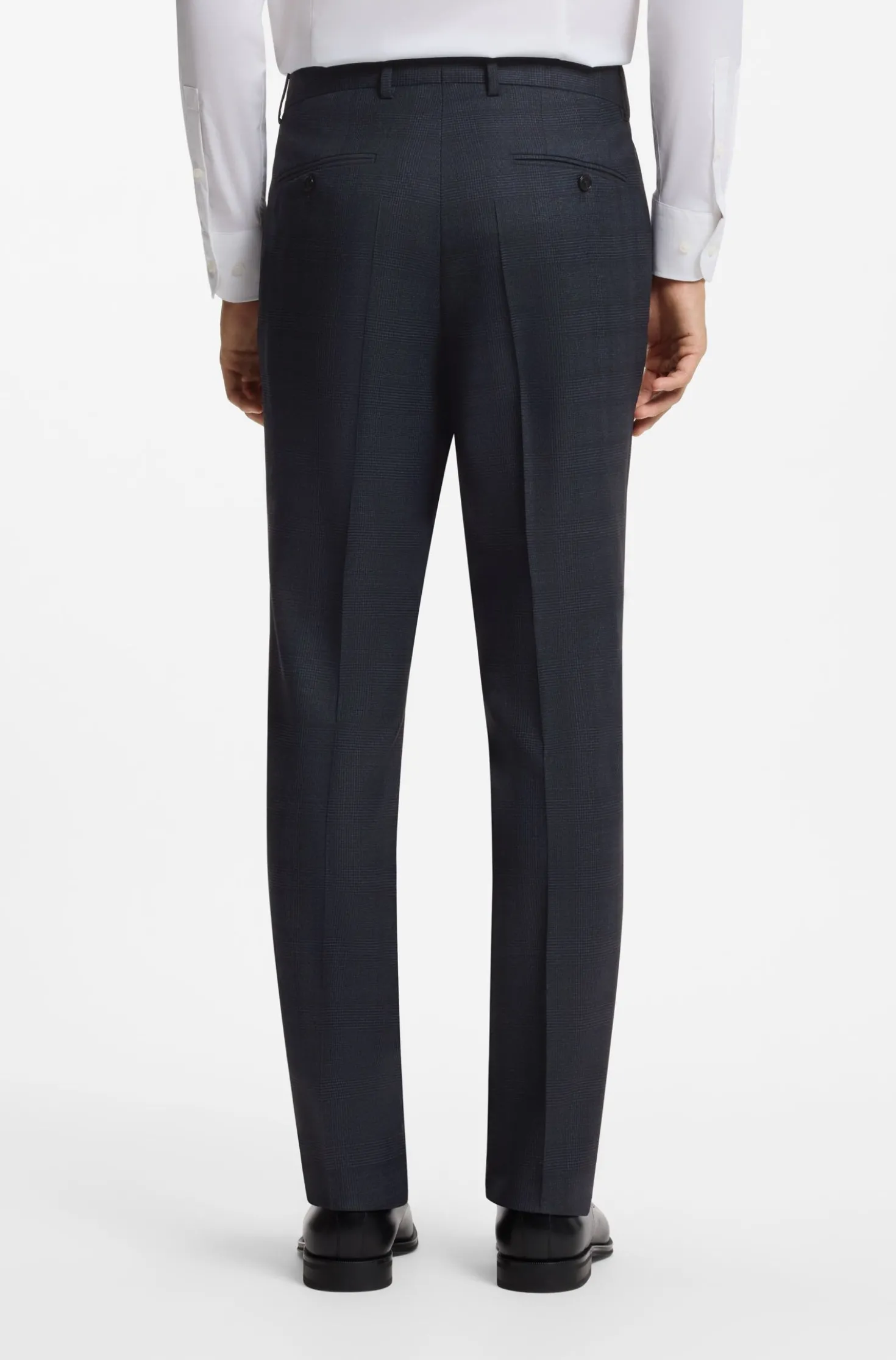 BOSS ONE Slim-Fit Zweiteiler aus karierter Schurwolle