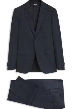 BOSS ONE Slim-Fit Zweiteiler aus karierter Schurwolle