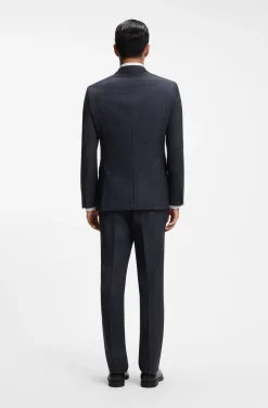 BOSS ONE Slim-Fit Zweiteiler aus karierter Schurwolle
