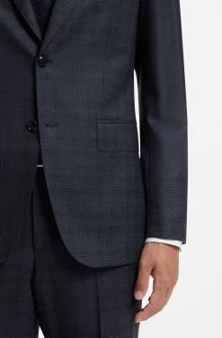 BOSS ONE Slim-Fit Zweiteiler aus karierter Schurwolle