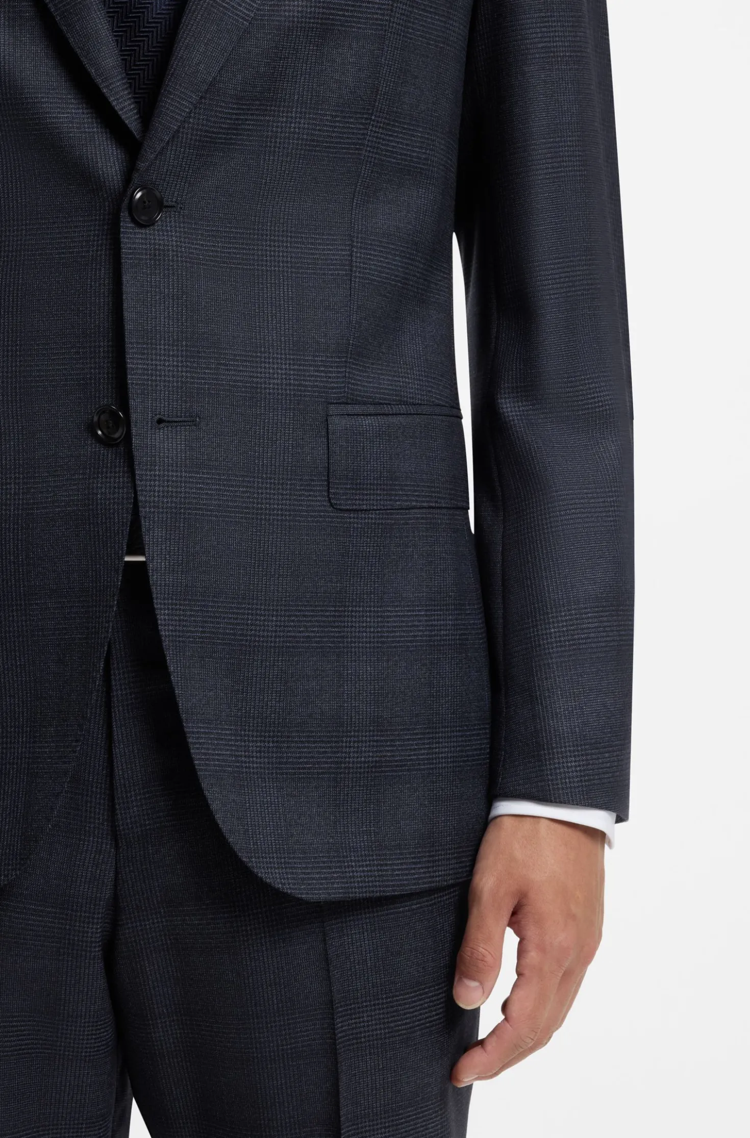 BOSS ONE Slim-Fit Zweiteiler aus karierter Schurwolle