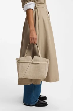 BOSS Revers Tote Bag aus bedrucktem Veloursleder mit Gürteldetail