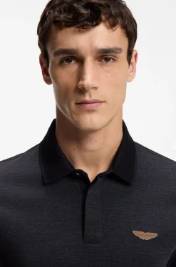 BOSS x ASTON MARTIN Poloshirt aus Wolle-Baumwoll-Piqué