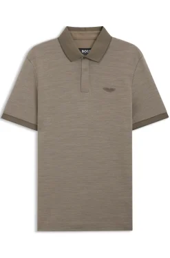 BOSS x ASTON MARTIN Poloshirt aus Wolle-Baumwoll-Piqué