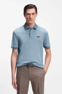BOSS x ASTON MARTIN Poloshirt aus Wolle-Baumwoll-Piqué