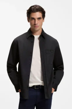 BOSS x ASTON MARTIN Relaxed-Fit Overshirt aus Stretch-Baumwolle