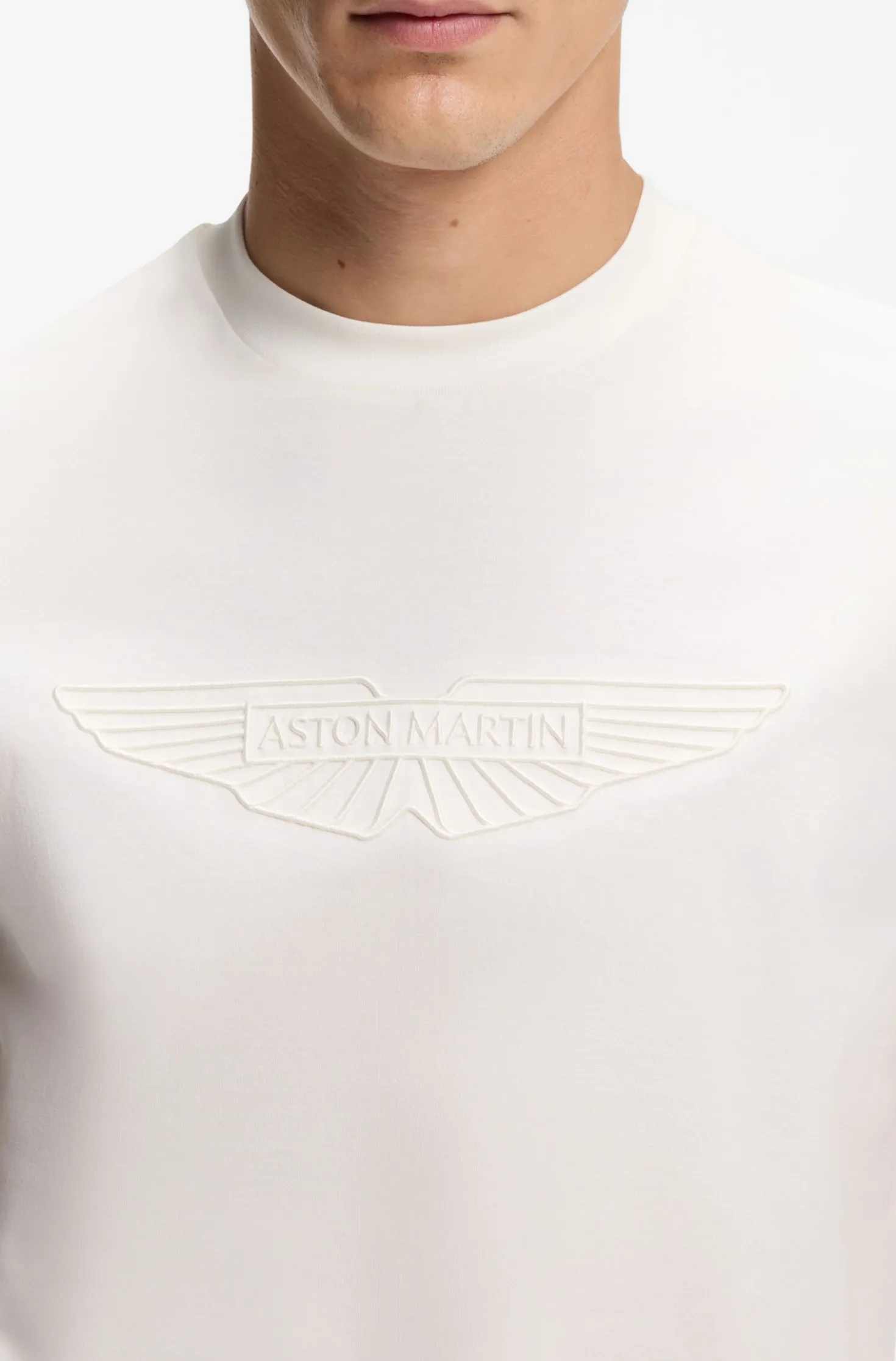 BOSS x ASTON MARTIN T-Shirt aus merzerisierter Baumwolle mit Flügel-Detail