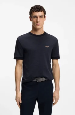 BOSS x ASTON MARTIN T-Shirt aus Wolle-Baumwoll-Jacquard