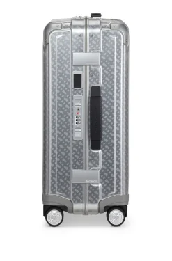 BOSS x Samsonite Handgepäcktrolley aus silberfarbenem Aluminium 55 cm