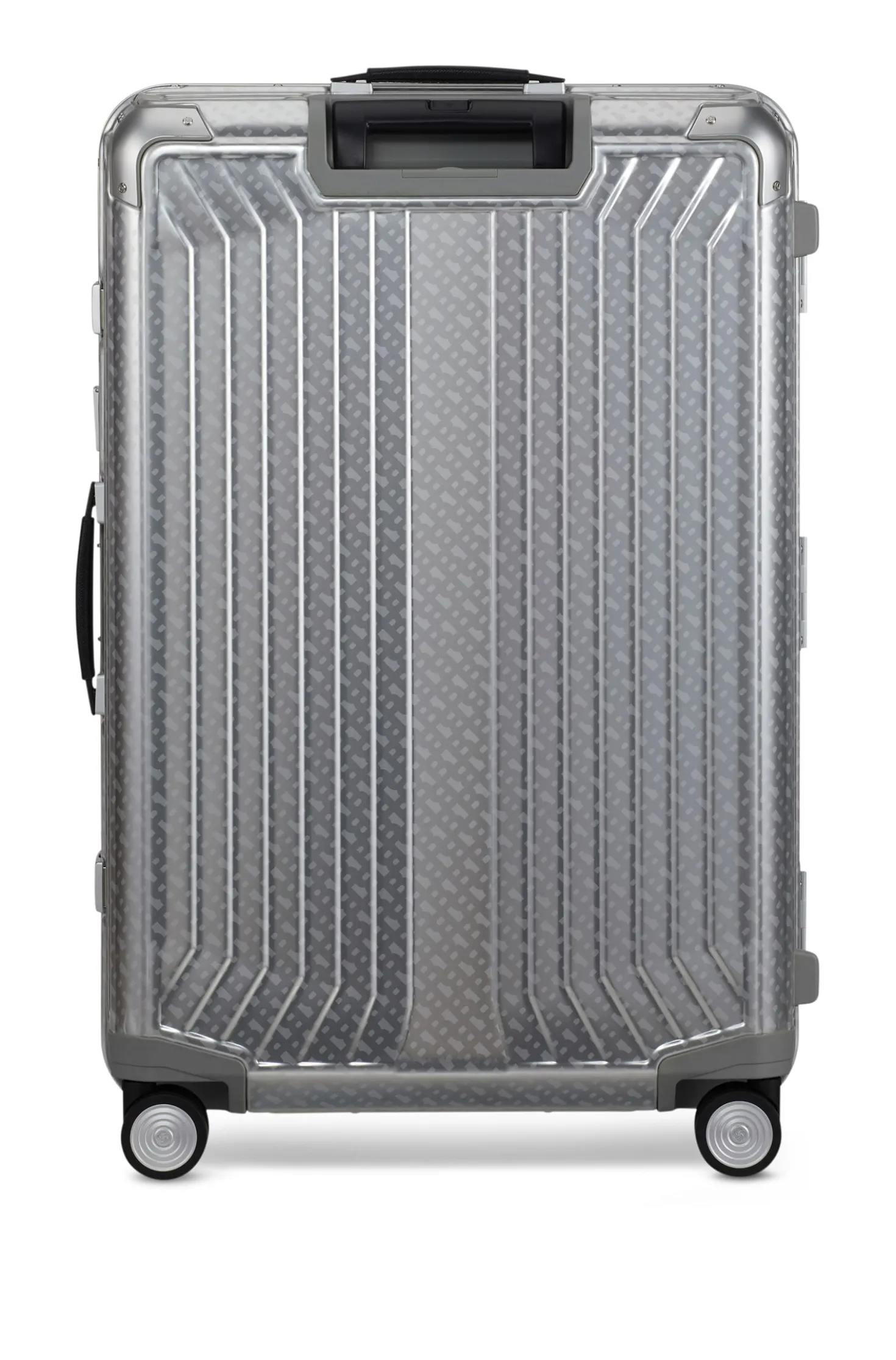 BOSS x Samsonite Koffer aus silberfarbenem Aluminium 76 cm