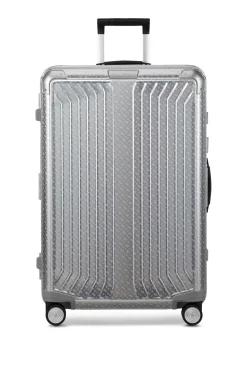 BOSS x Samsonite Koffer aus silberfarbenem Aluminium 76 cm