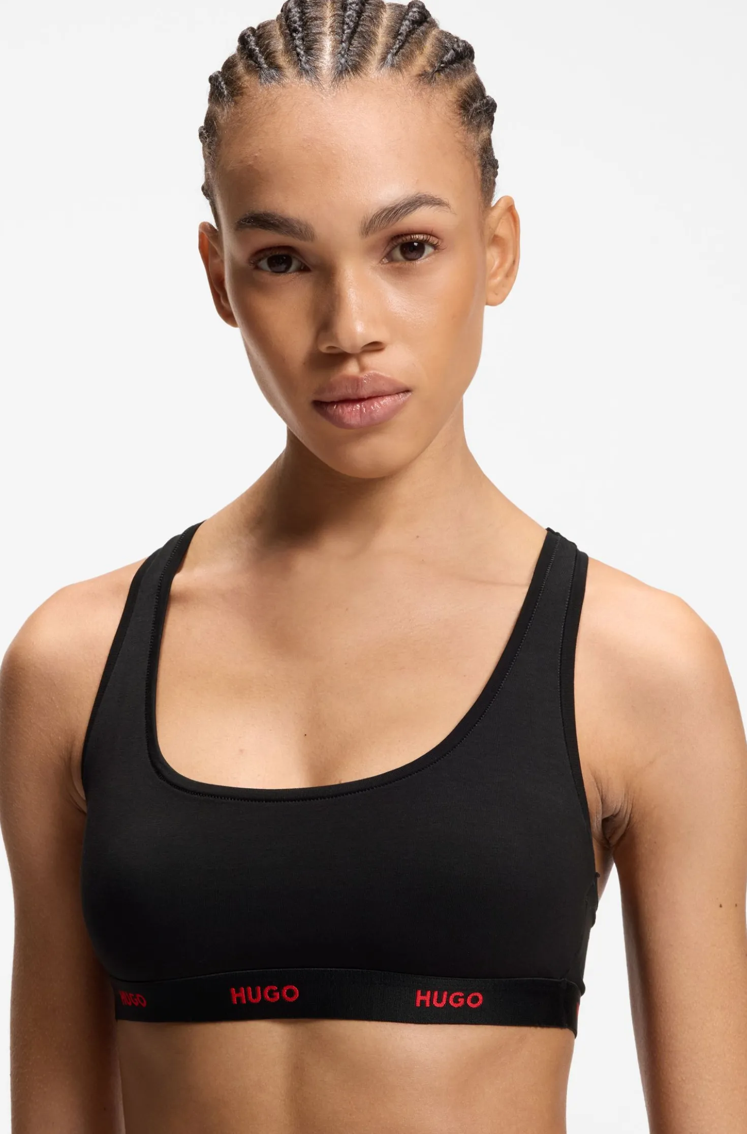 Bralette aus Stretch-Baumwolle mit sich wiederholenden Logos