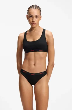 Bralette aus Stretch-Baumwolle mit sich wiederholenden Logos