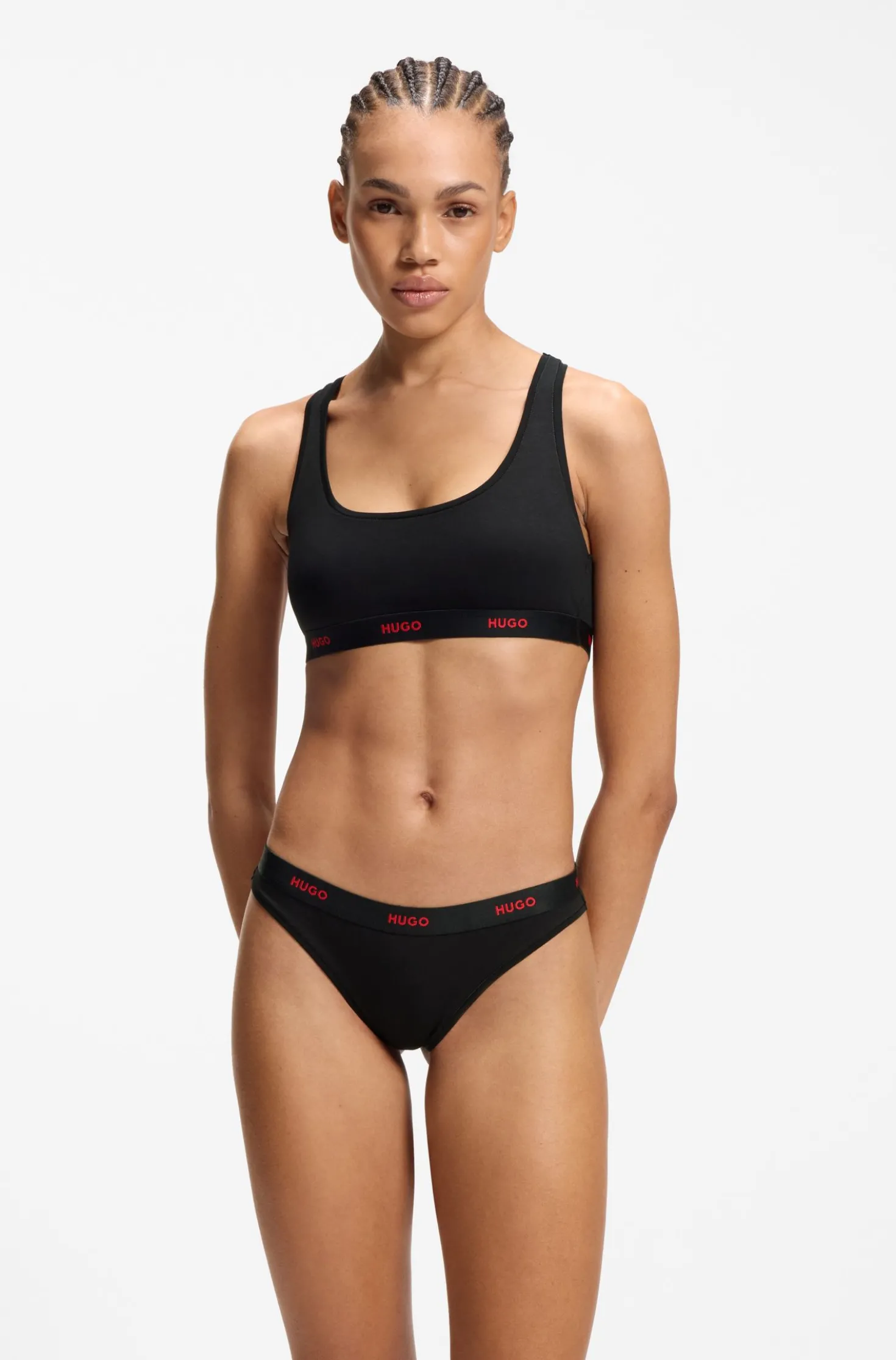 Bralette aus Stretch-Baumwolle mit sich wiederholenden Logos