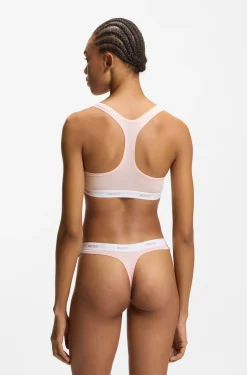 Bralette aus Stretch-Baumwolle mit sich wiederholenden Logos