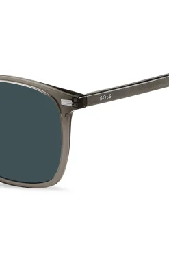 Braungraue Sonnenbrille mit Streifendetail