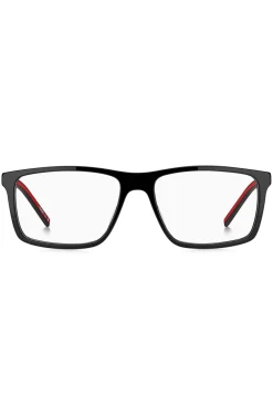 Brillenfassung aus schwarzem Acetat mit Cut-out-Logo