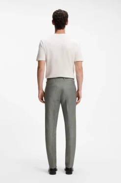 Business-Hose aus filigran gemustertem Stretch-Gewebe