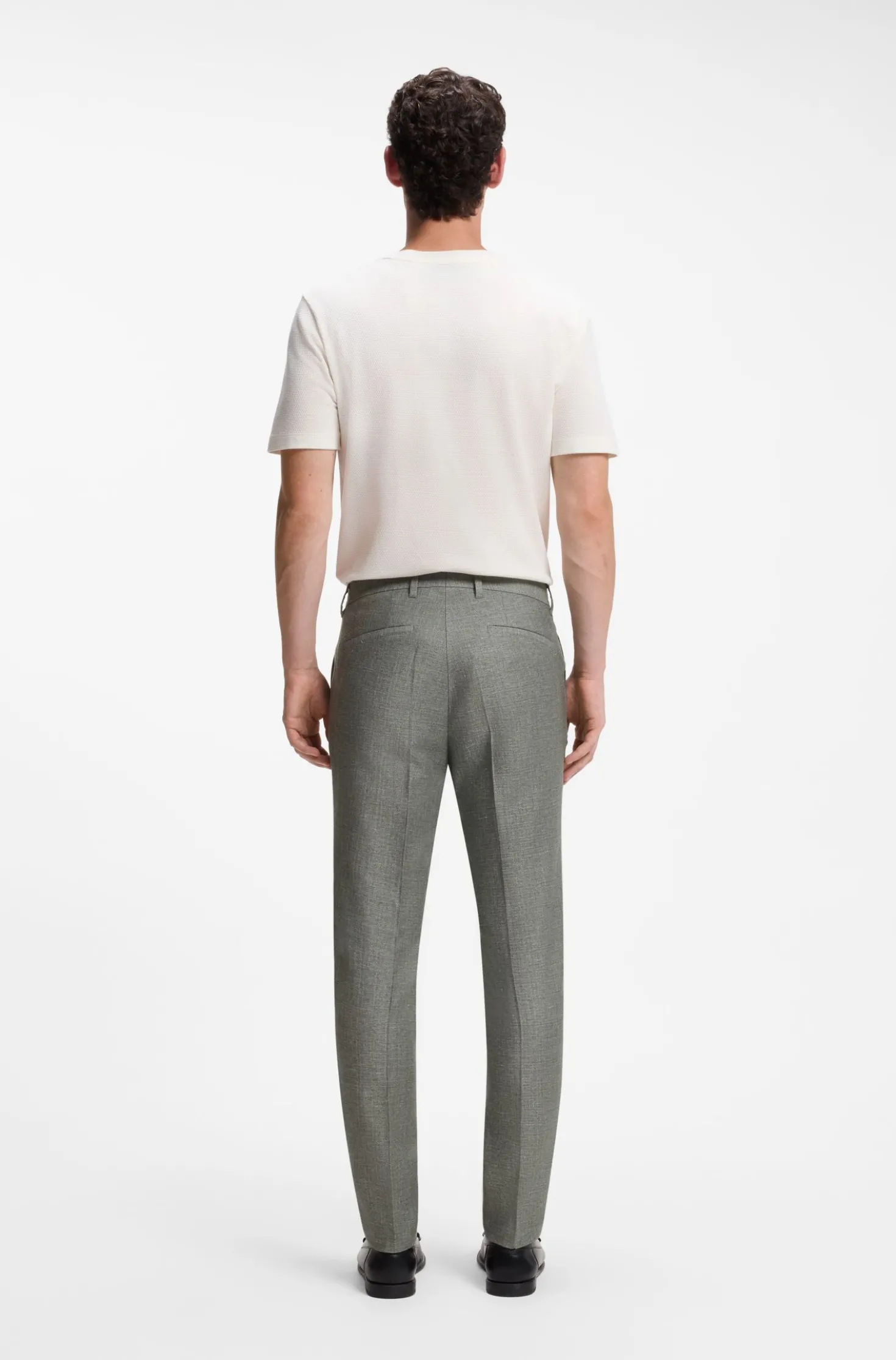 Business-Hose aus filigran gemustertem Stretch-Gewebe