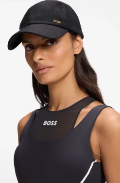 Cap aus Baumwoll-Mix mit Cordstruktur und Metall-Logo