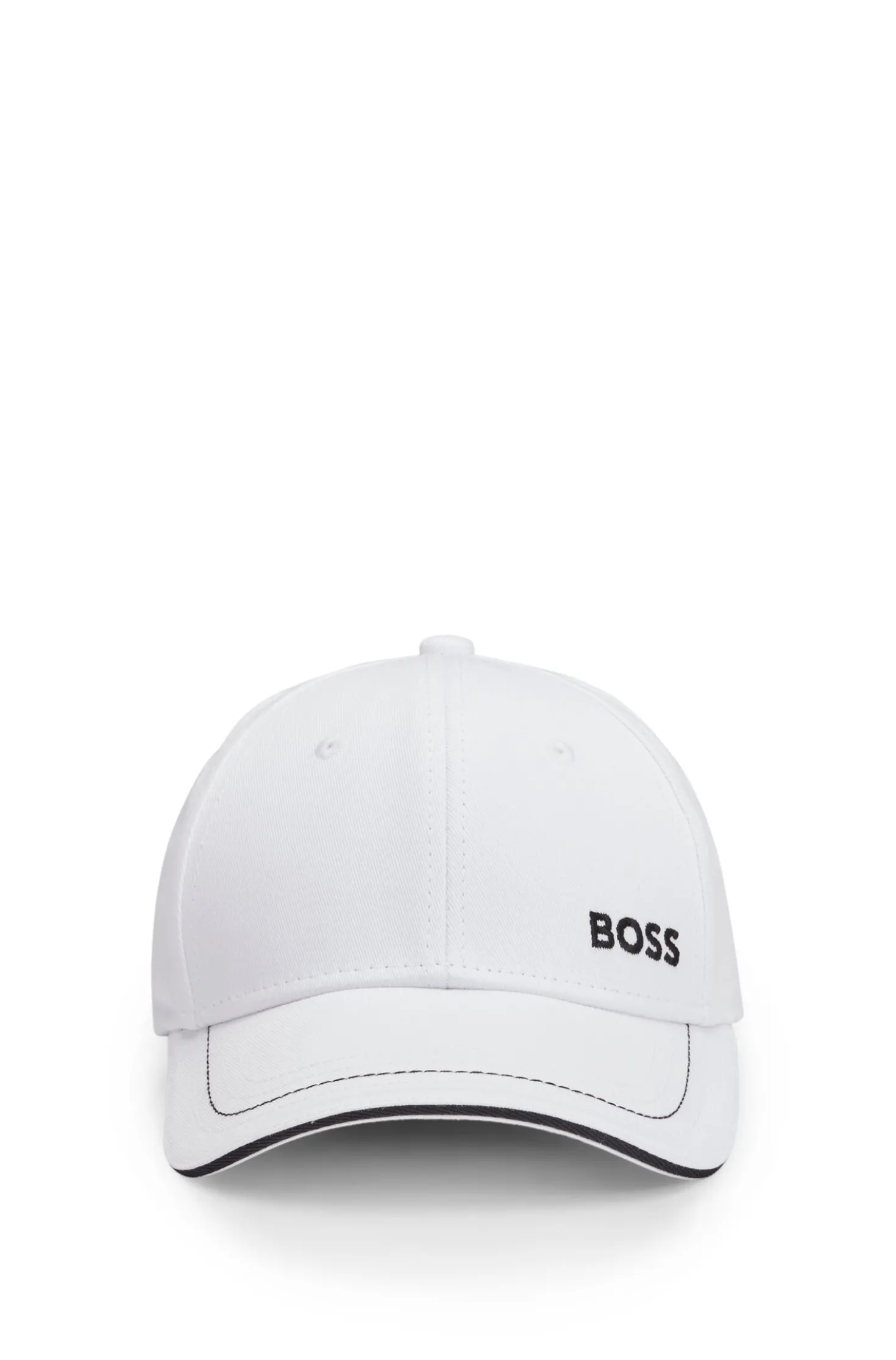 Cap aus Baumwoll-Twill mit Kontrast-Details und Logo-Stickerei