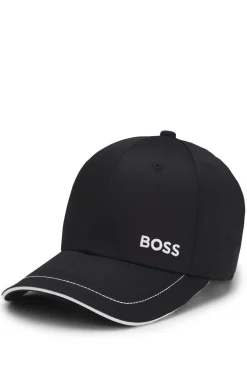 Cap aus Baumwoll-Twill mit Kontrast-Details und Logo-Stickerei