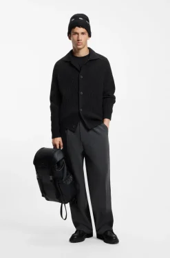 Cardigan aus Schurwoll-Mix mit Hemdkragen