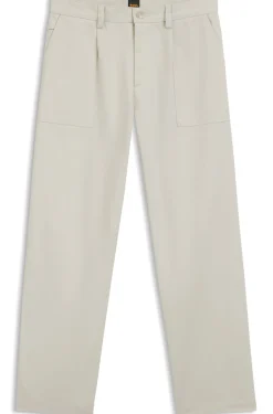 Chino aus Baumwoll-Mix mit Bundfalte und aufgesetzter Tasche
