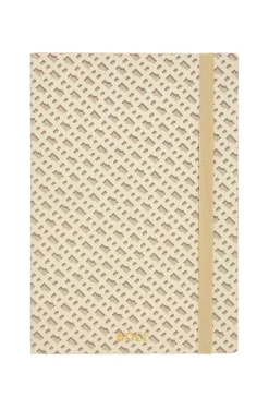 Cremefarbenes DIN-A5-Notizbuch mit Monogramm-Muster