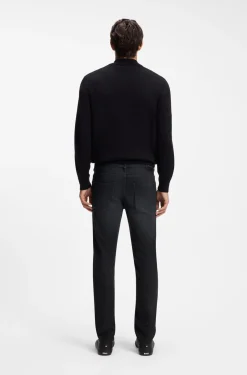 Delaware Schwarze Slim-Fit Jeans aus besonders softem italienischem Denim