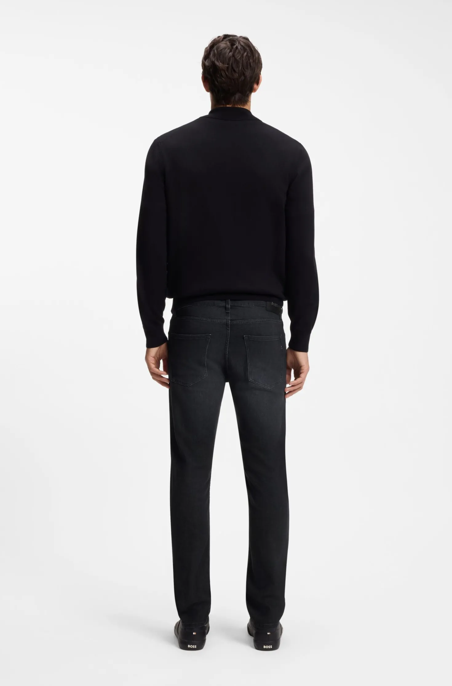 Delaware Schwarze Slim-Fit Jeans aus besonders softem italienischem Denim