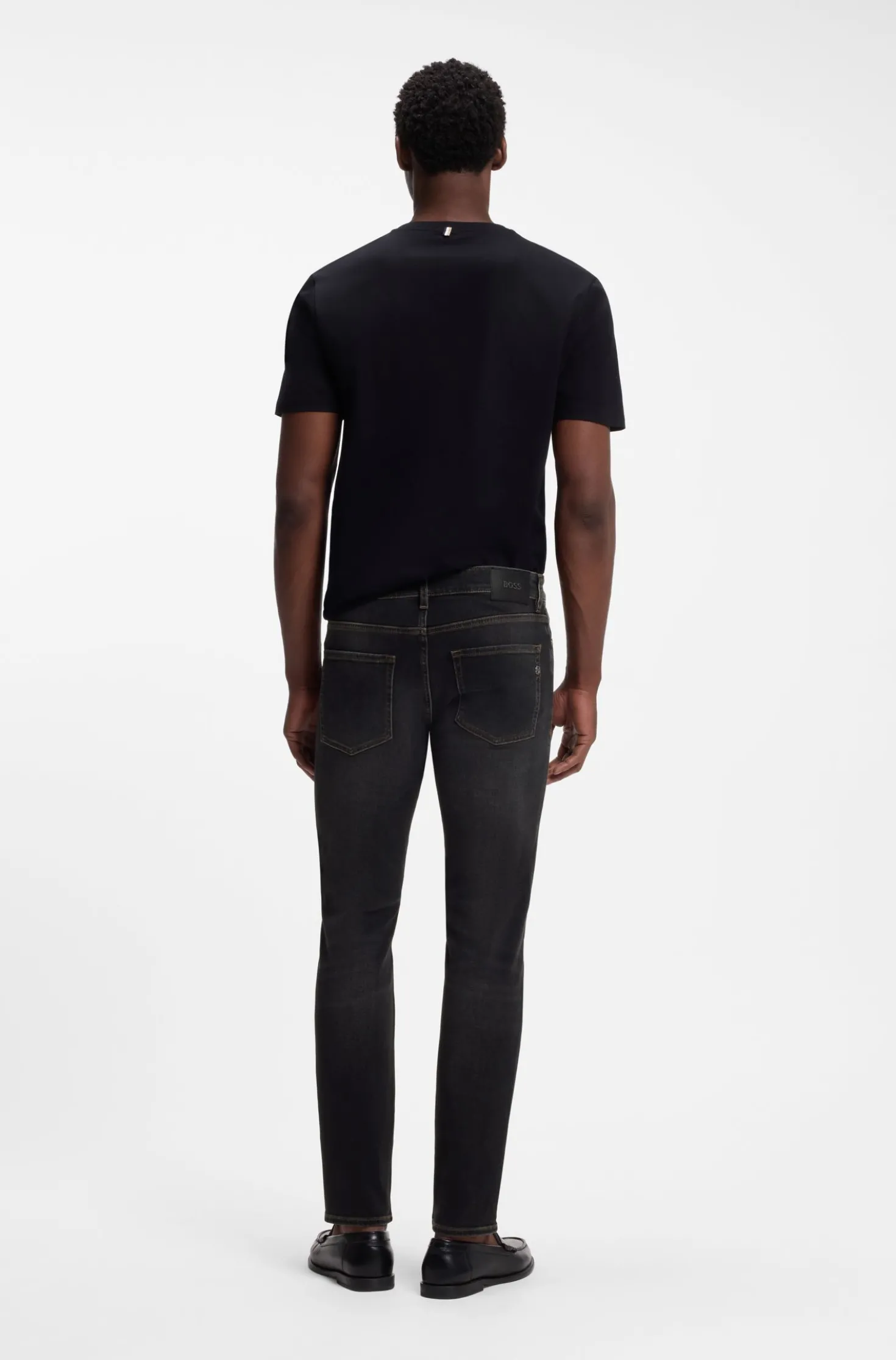 Delaware Schwarze Slim-Fit Jeans aus elastischem Baumwoll-Mix